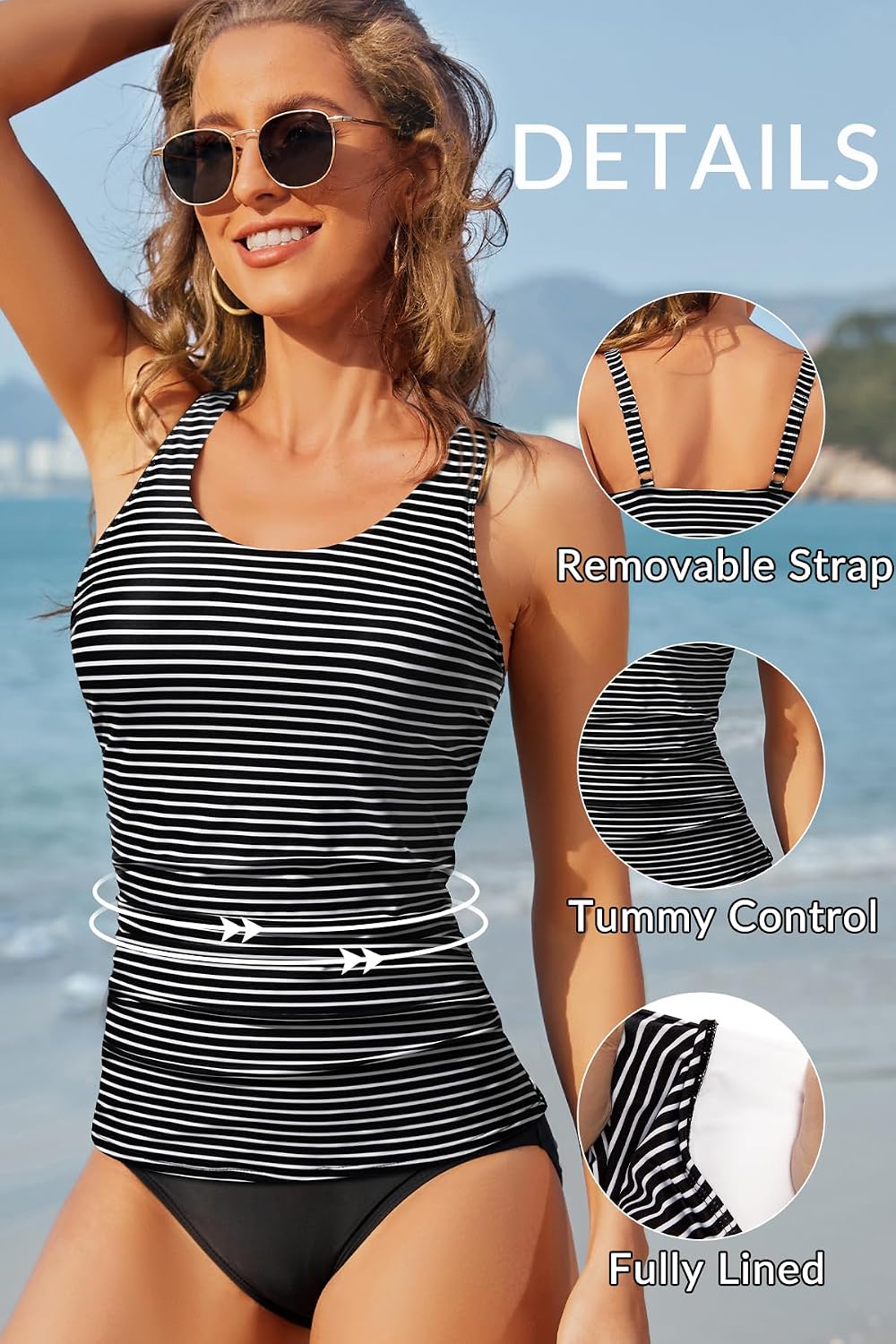 Women's Tummy Control Tankini Top