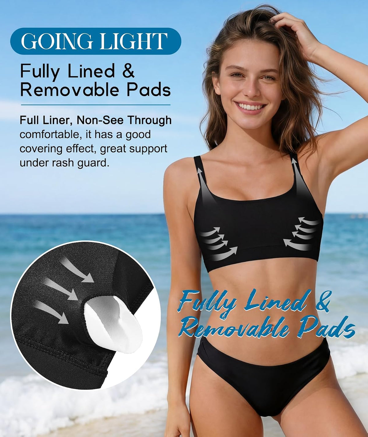 Wire-free Sports Bikini Swim Top